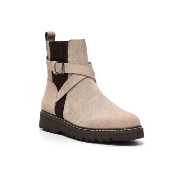 Donald J. Pliner Shoes - NEW Donald Pliner Suede Captain Bootie Mushroom Size 9.5